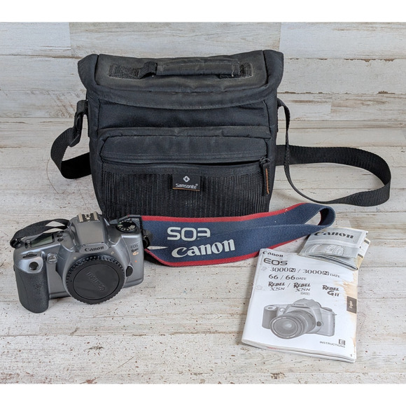 Canon EOS Rebel GII 35mm Film SLR Camera Body NO LENS w Bag Strap- Used Tested